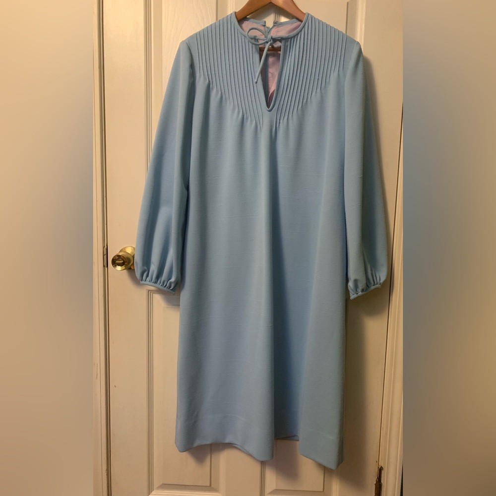 Vintage Rona New York Midi Dress With Bishop Sleeves and Pockets